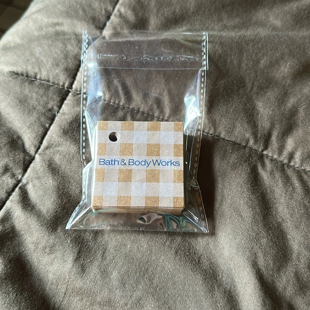 Bath & Body Works Small Cardboard Gingham Gift Tags